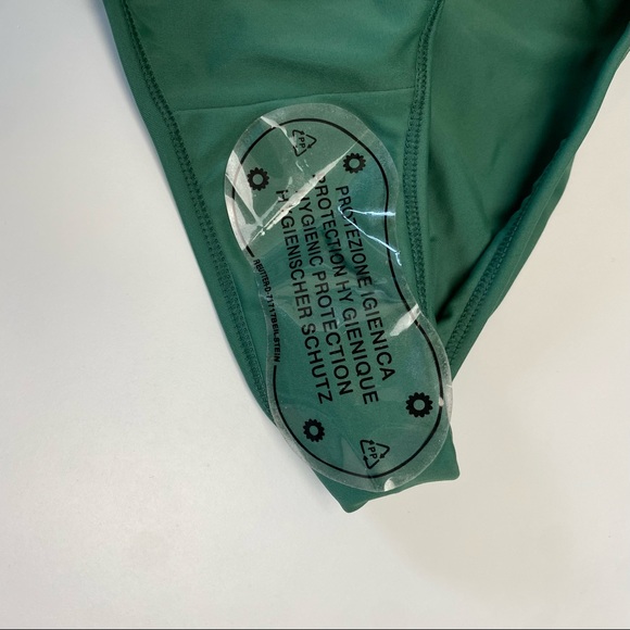 New Andrea Iyamah M L New RARE HTF Green Ruffled High Cut Mulan Bikini Swimsuit - Picture 7 of 16